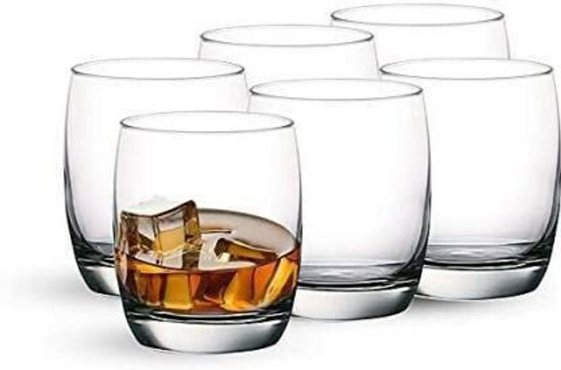 Tap2kaart (Pack of 6) (Pack of 6) Crystal Clear Fancy Whiskey Scotch glass Glasses Set Glass Set Glass Set (300 ml, Glass)Fashioned Crystal Sharbat, Juice, Water Glass Set | Transparent Glasses | Lead Free Juice Glass ( PACK OF 6) Glass Set Whisky Glass(300 ml, Glass, Clear)