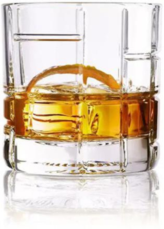 Ocean Traze FTR Double Rock, 350ml, Set of 6 Glass Whisky Glass(350 ml, Glass, Clear)