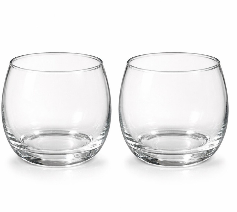 OGGN (Pack of 2) Modern Sphere Glass Set Whisky Glass(320 ml, Glass, Clear)