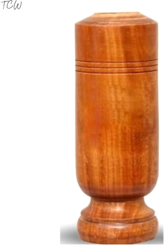 TCW Vijaysar Wooden Glass Durable Build Natural Vijaysar Wood Reusable Design Glass Water/Juice Glass(100 ml, Wood, Brown)