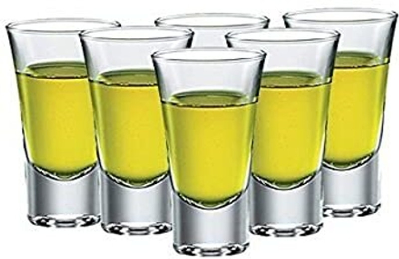 Adhunyk (Pack of 6) round short glass for party..40ml 6pcs Glass Set Shot Glass(40 ml, Glass, Clear)