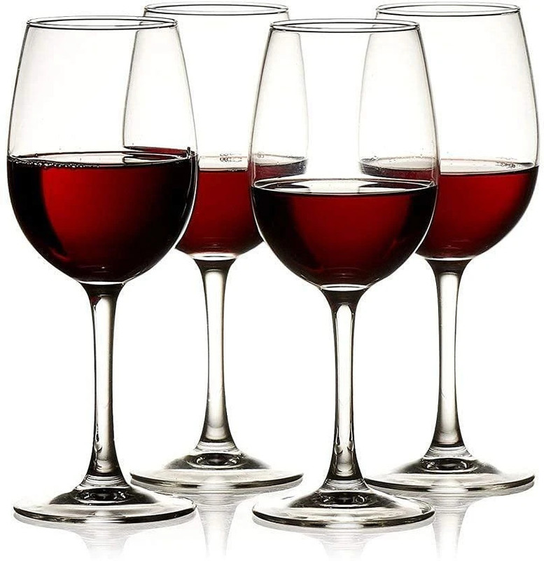 Coozico (Pack of 4) Stylish Bright Wine Glass Set of 4 Transparent Glass Set Wine Glass(350 ml, Glass, Clear)