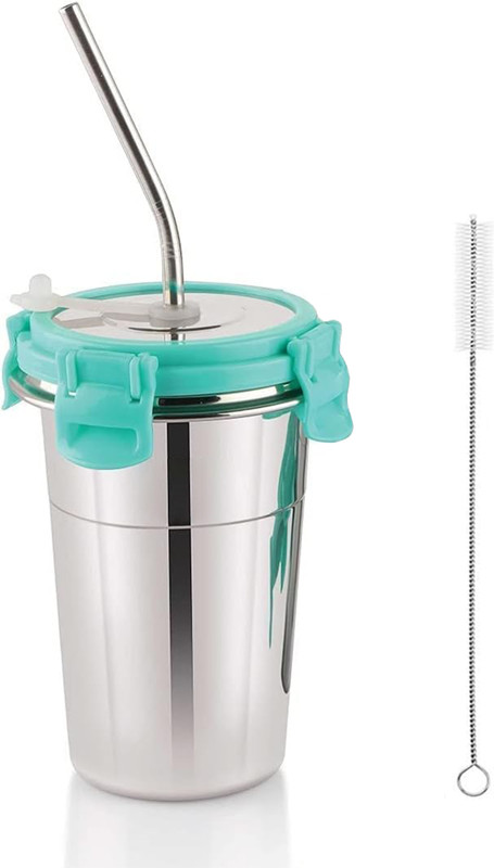 kapicon KP-Tumbler Glass Water/Juice Glass(400 ml, Steel, Black)