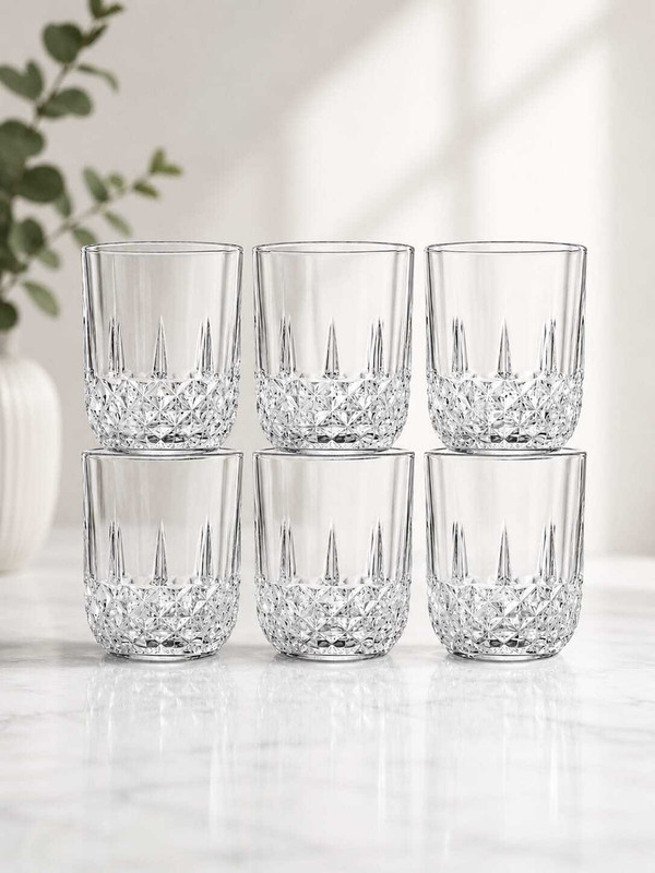Newai (Pack of 6) Drinking Glasses for Water Juice plastic glass pack of 6 Glass Set Water/Juice Glass(200 ml, Plastic, White)