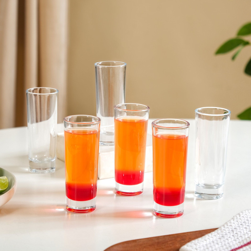 Nestasia (Pack of 6) YPGP148G36 Glass Set Shot Glass(65 ml, Glass, Clear)