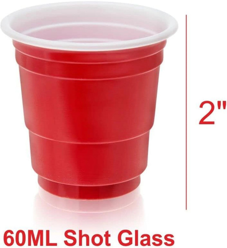 lalantopparties (Pack of 15) TPC-RB-2OZ-15 Glass Set Cocktail Glass(60 ml, Plastic, Red)