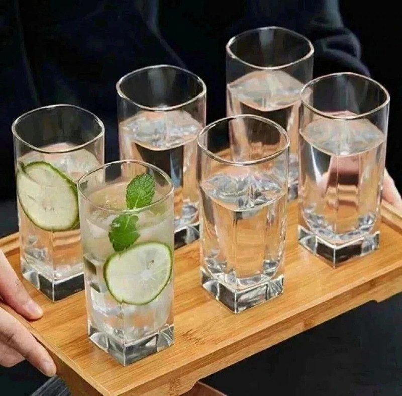 FRP ENTERPRISES (Pack of 6) 6PC ES5103 Glass Set Water/Juice Glass(260 ml, Glass, Clear)
