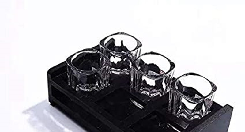 TINSUHG (Pack of 4) Shot Glass Set of 4 Tequila Shot Glasses Crystal Glass 60ml Glass Set Shot Glass(60 ml, Glass, Clear)