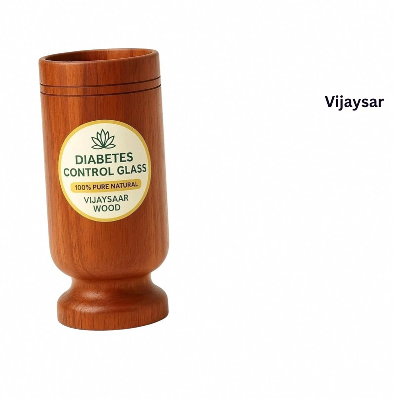VIJYASAR Ayurvedic Treatment Glass | Superior Quality Wooden Herbal Glass Series - Glass Water/Juice Glass(100 ml, Wood, Brown)