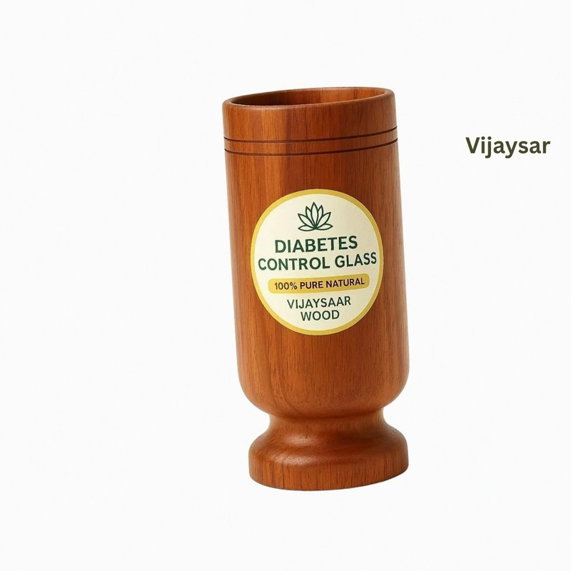 VIJYASAR Diabetes Control Cup | Enhanced Diabetes Control Glass Daily Routine System - Glass Water/Juice Glass(100 ml, Wood, Brown)