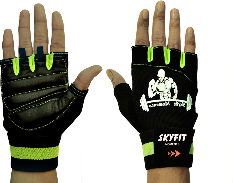 VELLY FIVE GREEN BODYBILDER GLOVES Skating Gloves(Green, Black)