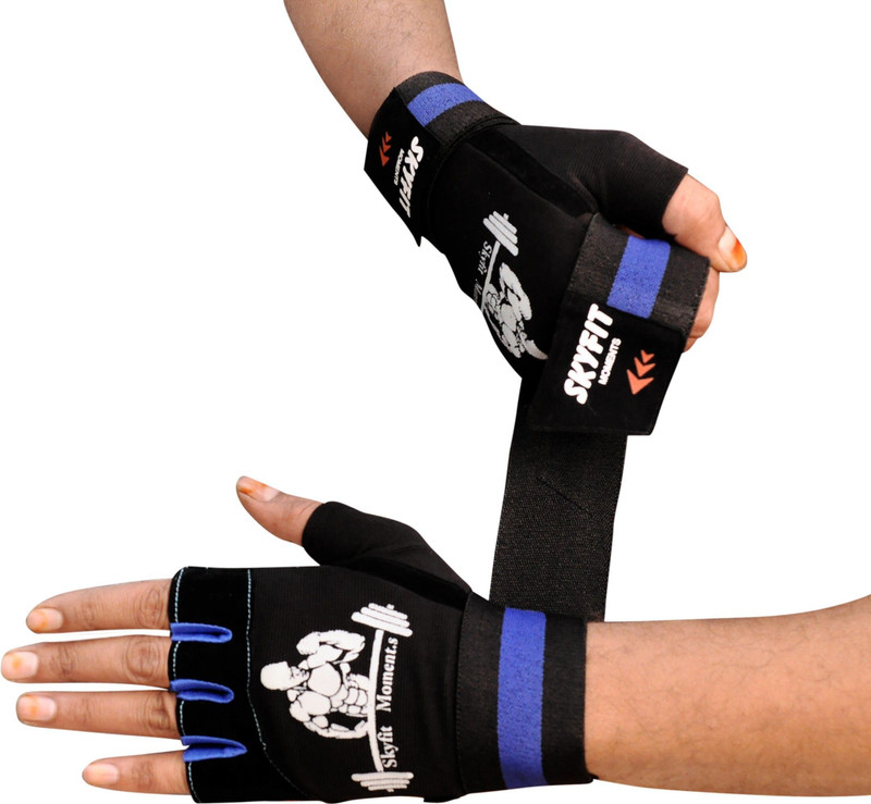 VELLY FIVE Gym Sports and Workout Gloves Skating Gloves(Blue)