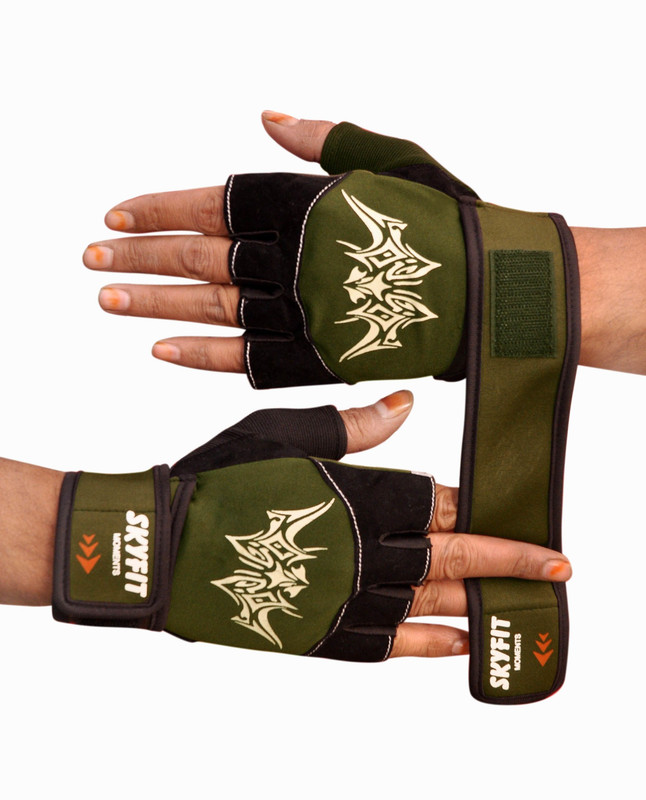 Life Feel Real Choice Comfortable Gym Sports Gloves Skating Gloves(Green)