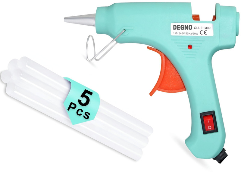 DEGNO Glue Gun with 7mm Glue Sticks, LED Indicator, On/Off Switch, Ideal for Crafts High Temperature Corded Glue Gun(7 mm)