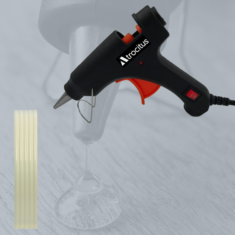 Atrocitus Electric 20W Mini Glue Gun With 5 Pcs Hot Glue Stick for Craft,Art,DecorWork Standard Temperature Corded Glue Gun(7 mm)