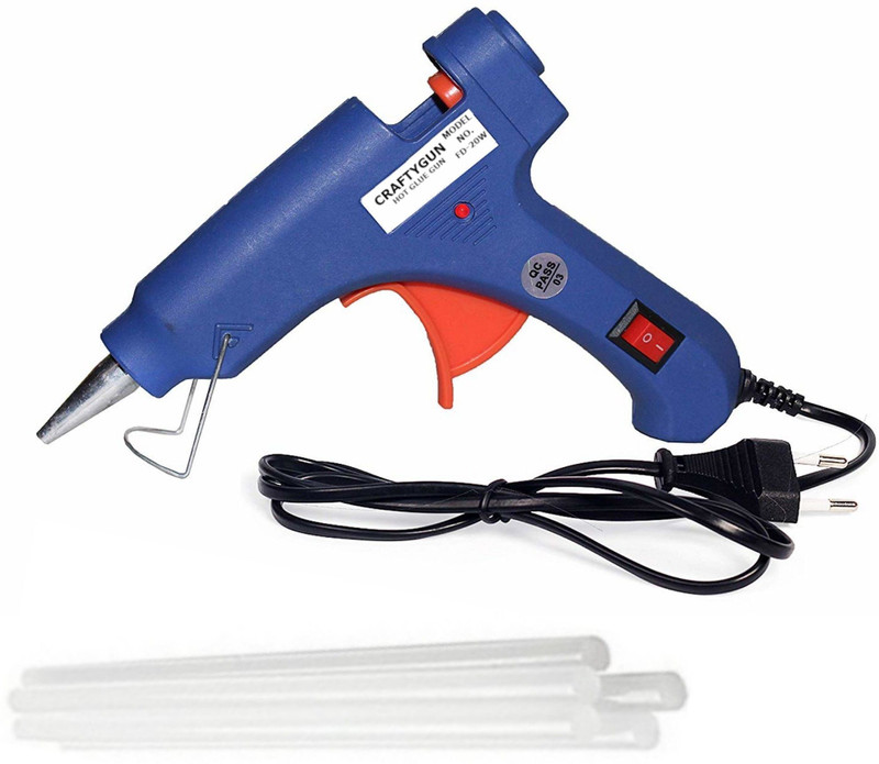 mnbteo BLUE MINI 20 WATT - 5 GLUE STICKS OF 7MM SIZE Standard Temperature Corded Glue Gun(7 mm)