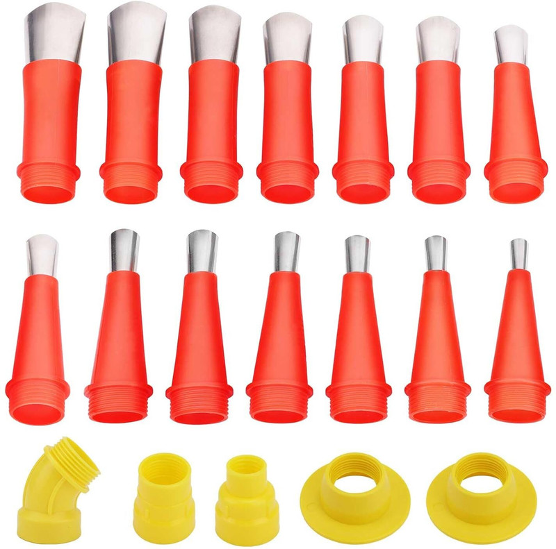 Flemigo Universal Integrated Rubber Nozzle Tool Kit, Caulking Nozzle Tips Adjustable Temperature Cordless Glue Gun(0 mm)