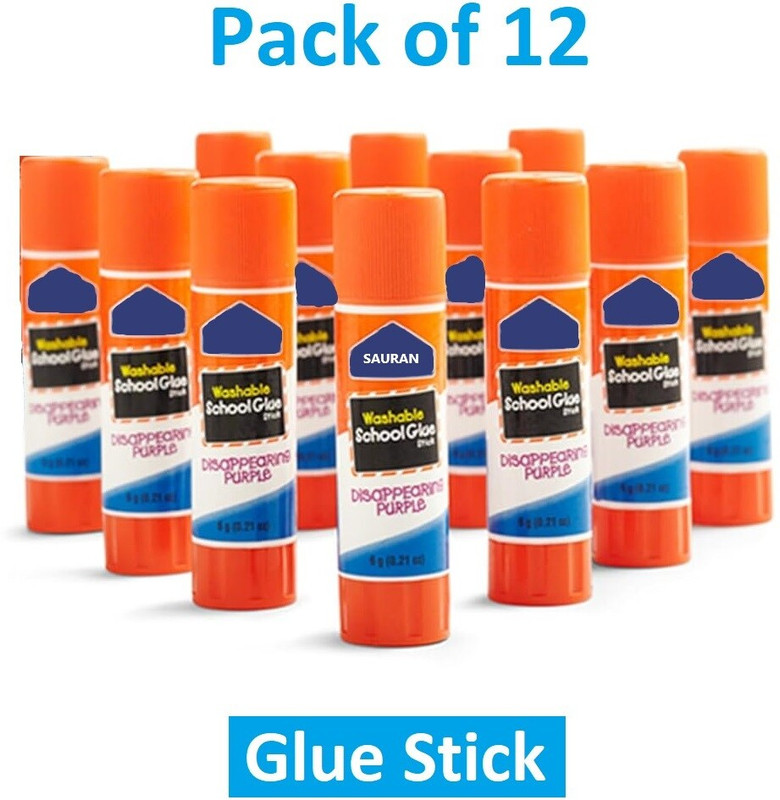 Sauran Pack of 6 School Work Glue Sticks Glue(36 ml)