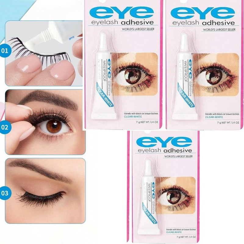 BLUST&FAMME Long-lasting Eyelashes glue pack of 3 Glue(7 ml)