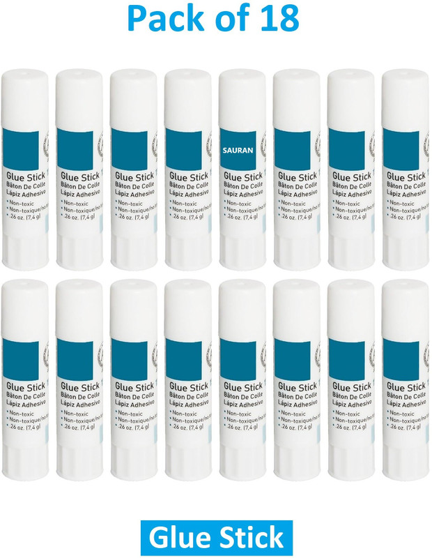 Sauran Pack of 18 Washable Mini Glue Stick Glue(133 ml)