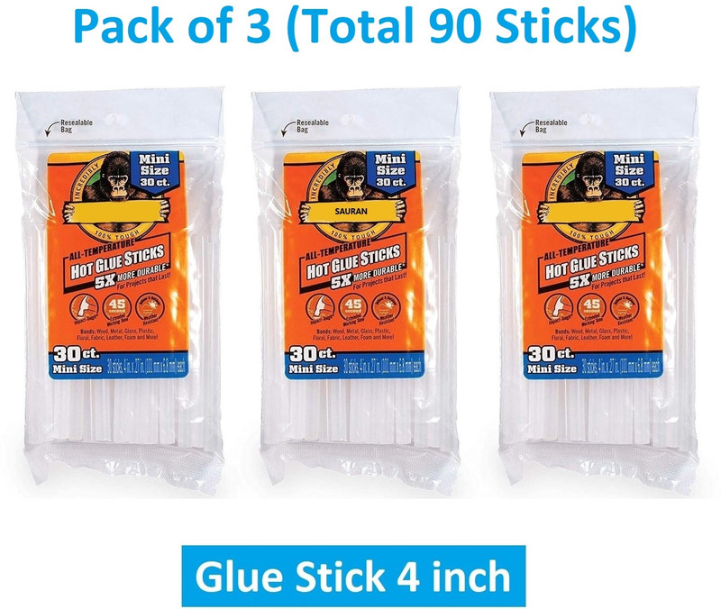 Sauran Pack of 3 Mini Glue Sticks 7mm Glue(372 ml)