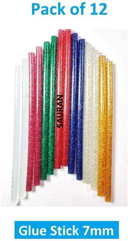 Sauran Pack of 12 Coloured Thin Glue Sticks Glue(200 ml)