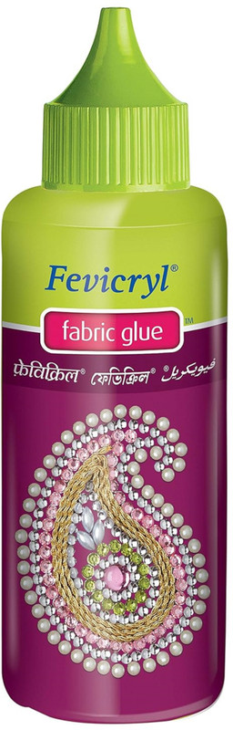 ARTPARASITE 4 Pcs Pidilite Fevicryl Fabric Glue No Stitch Glue Mirror Patchwork Stone Lace Glue(30 ml)