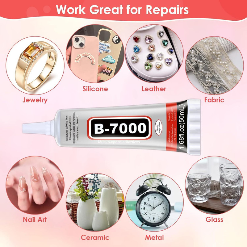 SUNCLOCK B-7000 Super Glue For Pasting Phones Display and Stones on Clothes Glue(50 ml)