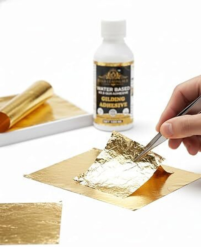 GOLD LEAFING HUB Water Based Gold Leaf Gilding Adhesive Glue(100 ml)