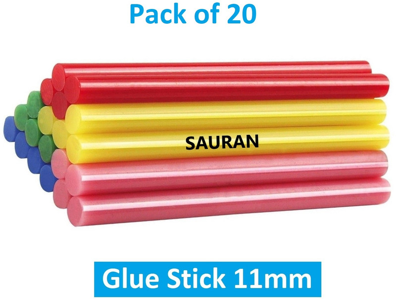 Sauran Pack of 20 Colored Glue Sticks 11mm Glue(400 ml)