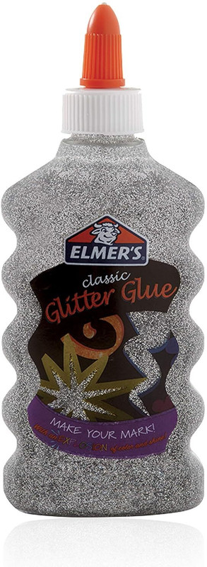 Elmers Glitter Glue Classic For School project Silver Glue(177 ml)