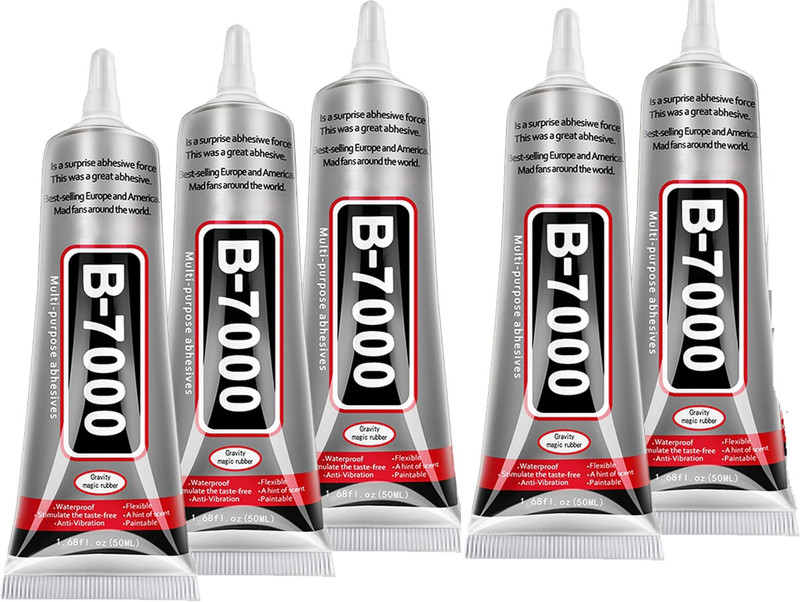 Lumei B7000 Jewelry Glue Transparent Waterproof Multi Purpose Super 1.68 oz Pack of 5 Glue(50 ml)