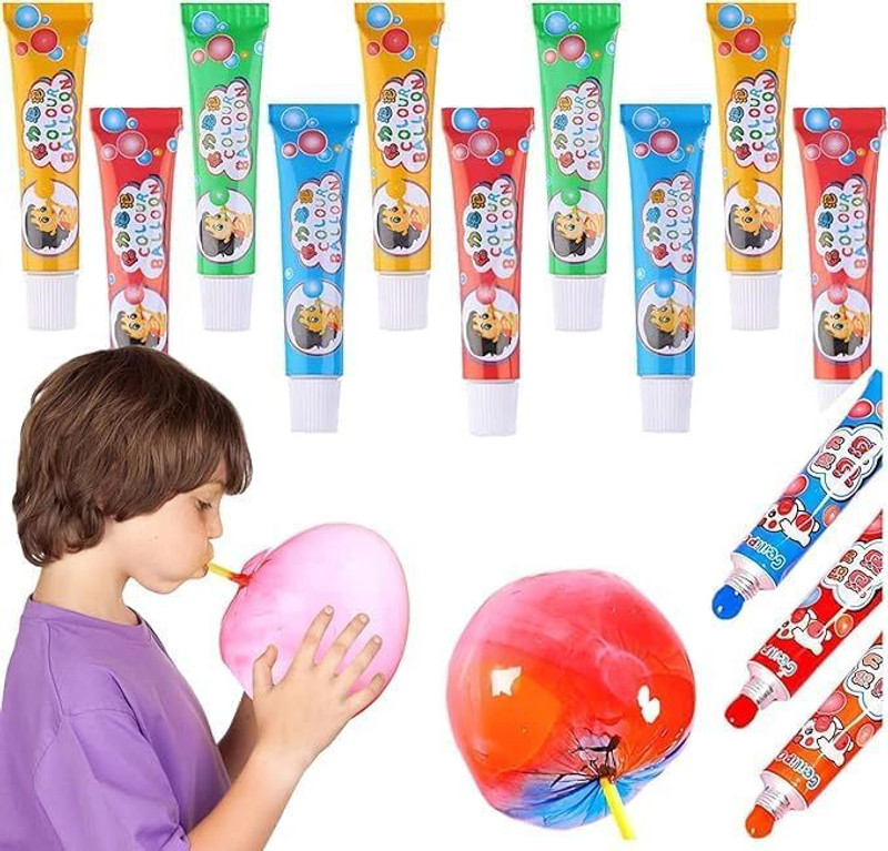 WIPSOR 4 Pcs Bubble Making Glue Balloon Magic Plastic Bubble Blowing Toys for Kids Glue(2 ml)