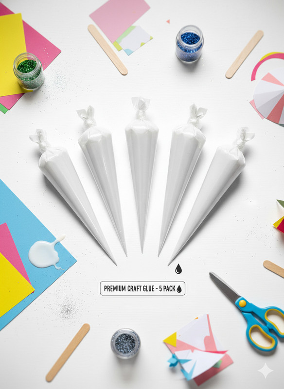 trend fusion Premium Craft Glue Cones (5 Pack) - Precision Tip for DIY, Art & Fabric Glue(30 ml)
