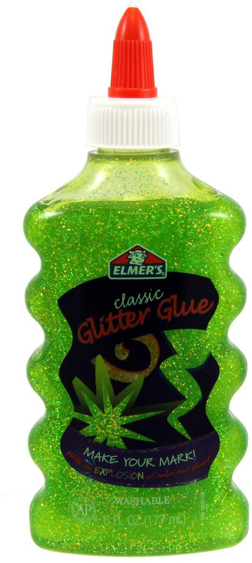 Elmers Washable Glitter Glue, 6 oz. Bottle, Green E324 Glue(177 ml)