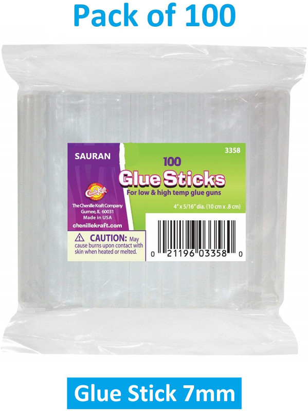 Sauran Pack of 100 Glue Sticks 7mm Glue(500 ml)