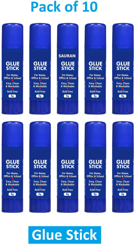 Sauran Pack of 10 Fast Drying Glue Sticks Glue(80 ml)