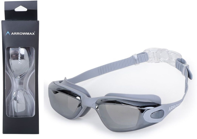 ArrowMax Swimming Goggles For Men Women Electroplating Mirrored Anti Fog UV Swimming Goggles(Grey)