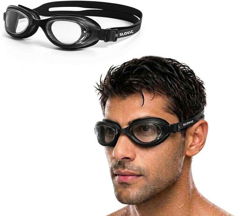SLOVIC Anti-Fog | UV-Protection | Leak-Proof | Premium Quality | Clear Vision | Men Swimming Goggles(Grey)