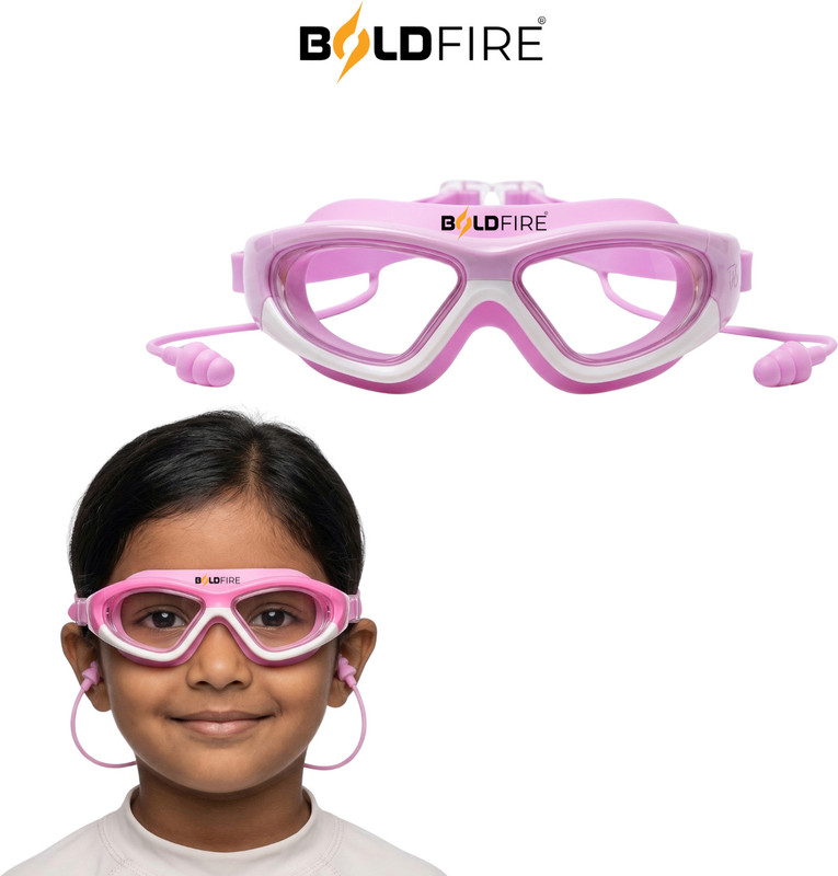 BoldFire Kids Swimming Goggles with Ear Plugs | Anti-Fog UV Protection Swim Goggles Swimming Goggles(Multicolor)