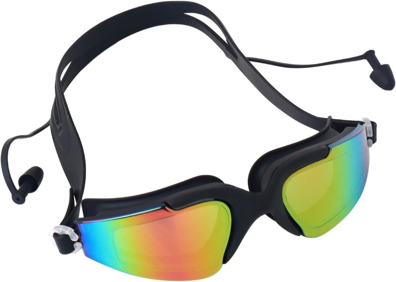 HAPPY CHAPPIE Premium Anti-Fog UV Protection Swimming Goggles Wide Vision Mirror Lens Swimming Goggles(Black)