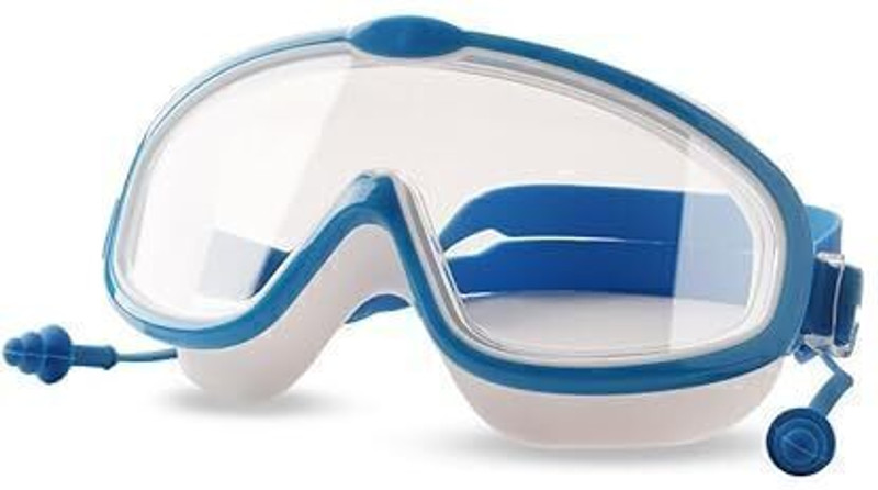 LILPLANET Stylish Swimming Goggles for Kids Reflective Blue White (Watertight Leak Free) Swimming Goggles(Blue)