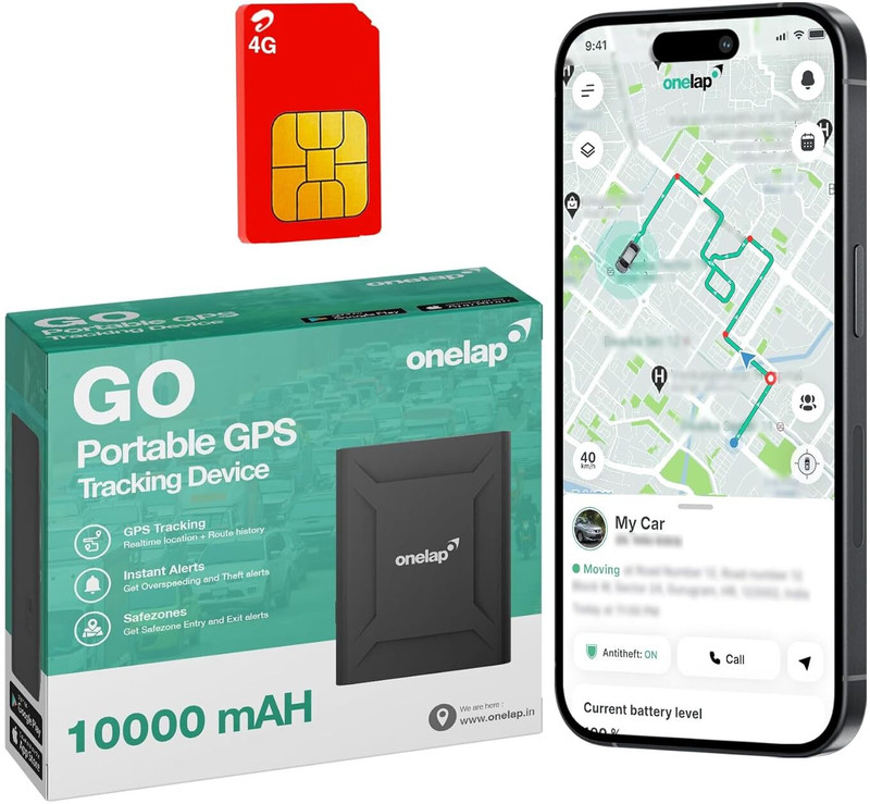 onelap GO Wireless GPS Tracker for Car GPS Device(Black)