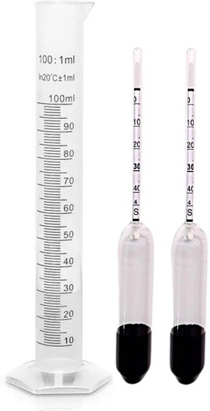 SIRALAB Milk Purity Testing Combo with 2 Double Tested Lactometers and 100ml Cylinder Hydrometer