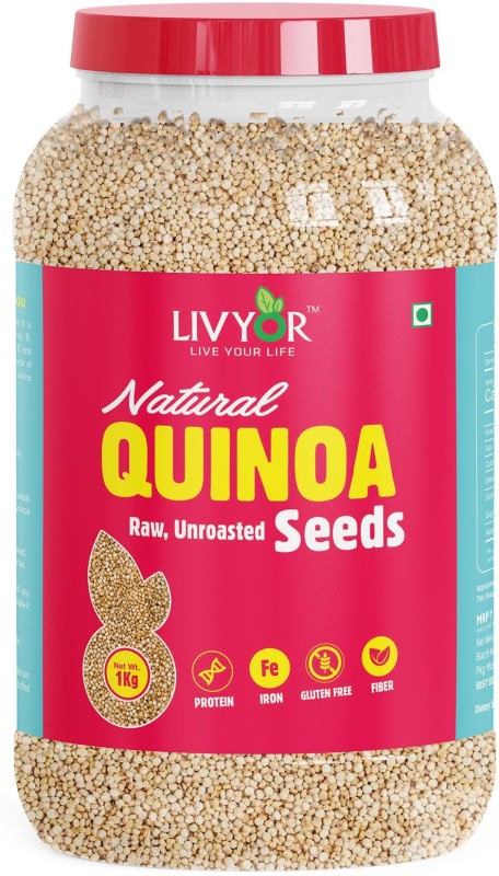 LIVYOR White Quinoa Seeds, Gluten Free for Weight loss Management, Rich in Protein, Iron and Fiber Quinoa
