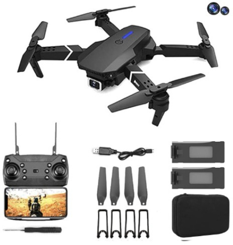 Auronix E88 Pro 4K Foldable Drone with Dual Speed Control & WiFi Live Transmission DDR2 2 GB NVIDIA Chipset 0 bit 2.4 MHz Graphics Card(Black)