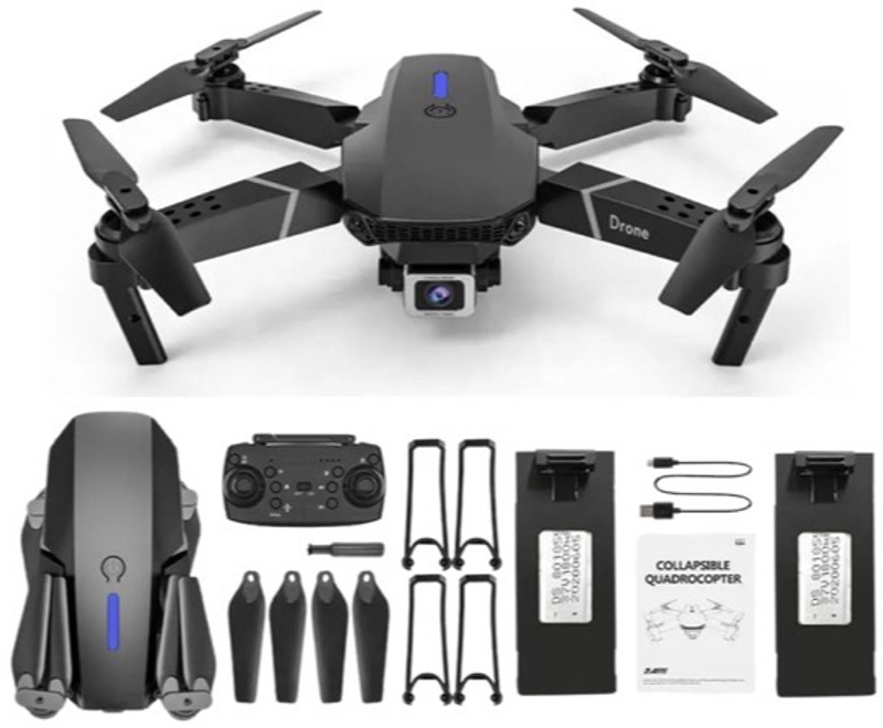 Luftrix E88 Pro 4K Smart WiFi Drone DDR2 2 GB NVIDIA Chipset 0 bit 0 MHz Graphics Card(Black)