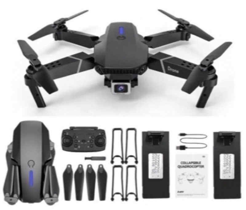 Auronix E88 Pro FPV Drone with 4K Ultra HD Camera, Headless Mode & Gesture Shooting DDR2 2 GB NVIDIA Chipset 0 bit 2.4 MHz Graphics Card(Black)