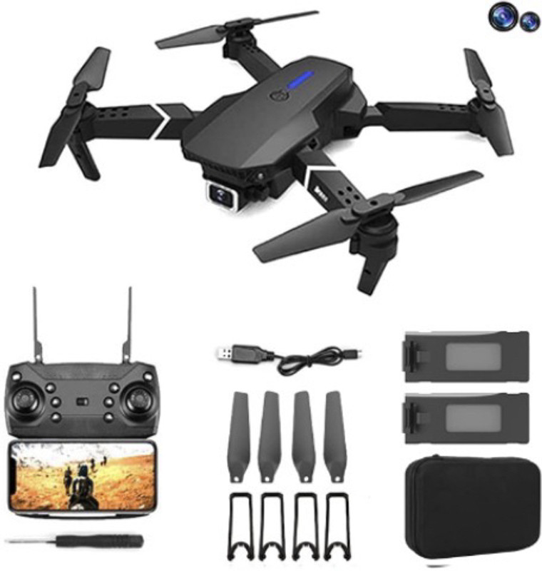 FLYZEN E88 Pro 4K WiFi Camera Drone with Gesture Selfie Hover Lock DDR2 2 GB NVIDIA Chipset 0 bit 0 MHz Graphics Card(Black)