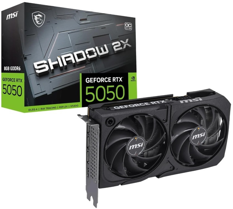 MSI RTX 5060 Shadow 2X OC 8GB GDDR7 Graphics Card GDDR7 8 GB NVIDIA Chipset 128 bit 2535 MHz Graphics Card(Black)